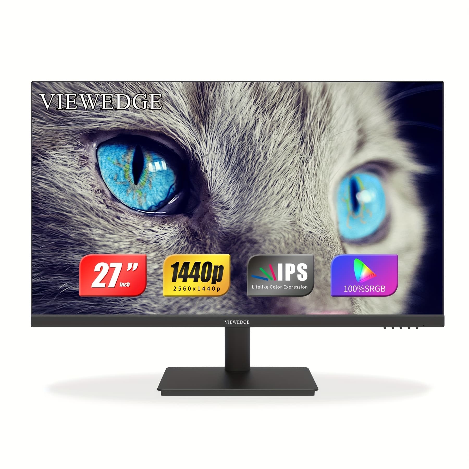 TEMU Viewedge 27 Inch Monitor With 2k 2560 X 1440 Ips Panel 75hz | Computer Monitor 27 Inch Qhd With Hdtv, Dp And Wall Mountable | Eye Protection Pc 1440p Monitor For Working And Gaming