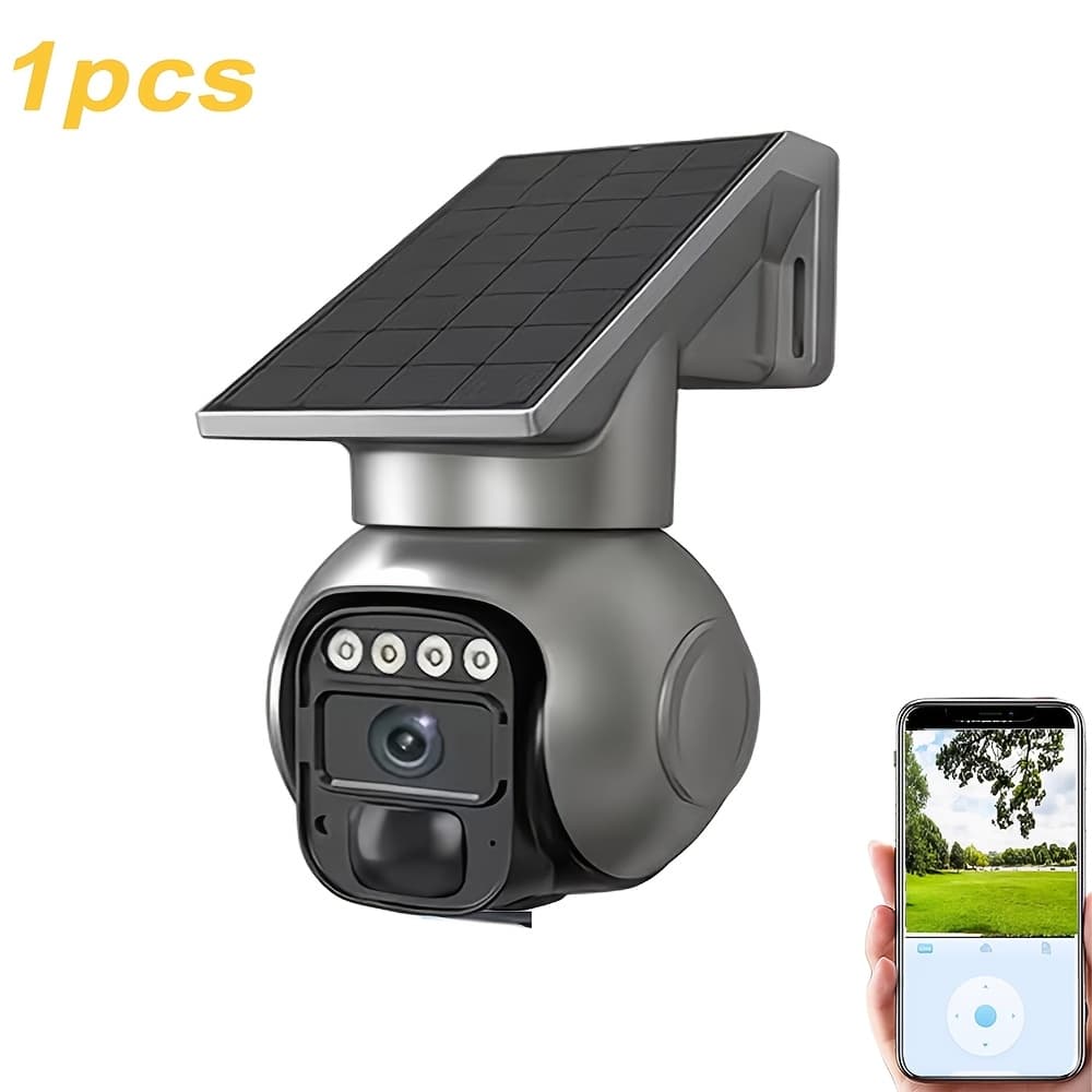 TEMU Outdoor Wireless Security Camera. Ptz Solar Wireless Security Camera With Ai Human Detection, Wire-free Battery Solar Powered, Color Night Vision, No For Home Wi-fi Required, 2-way Audio