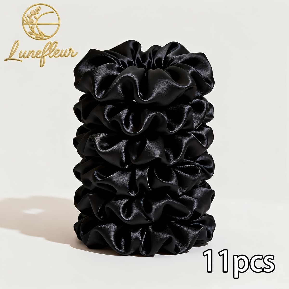 TEMU 11pcs Luxury Satin Scrunchies, Chunky Hair Bands Set For , Essential Thick Hair Ties For Women