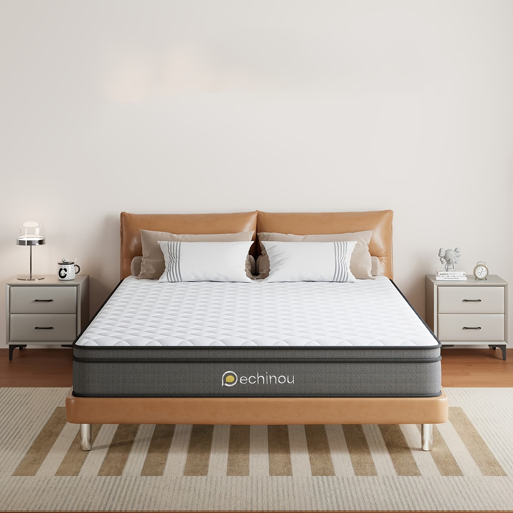 TEMU 6/10/12 Inch Hybrid - Memory Foam & Spring Bed With Motion Isolation, Medium Firm, Hypoallergenic Design, Technology, Spring/foundation Needed, Easy Setup (queen/king Compatible)