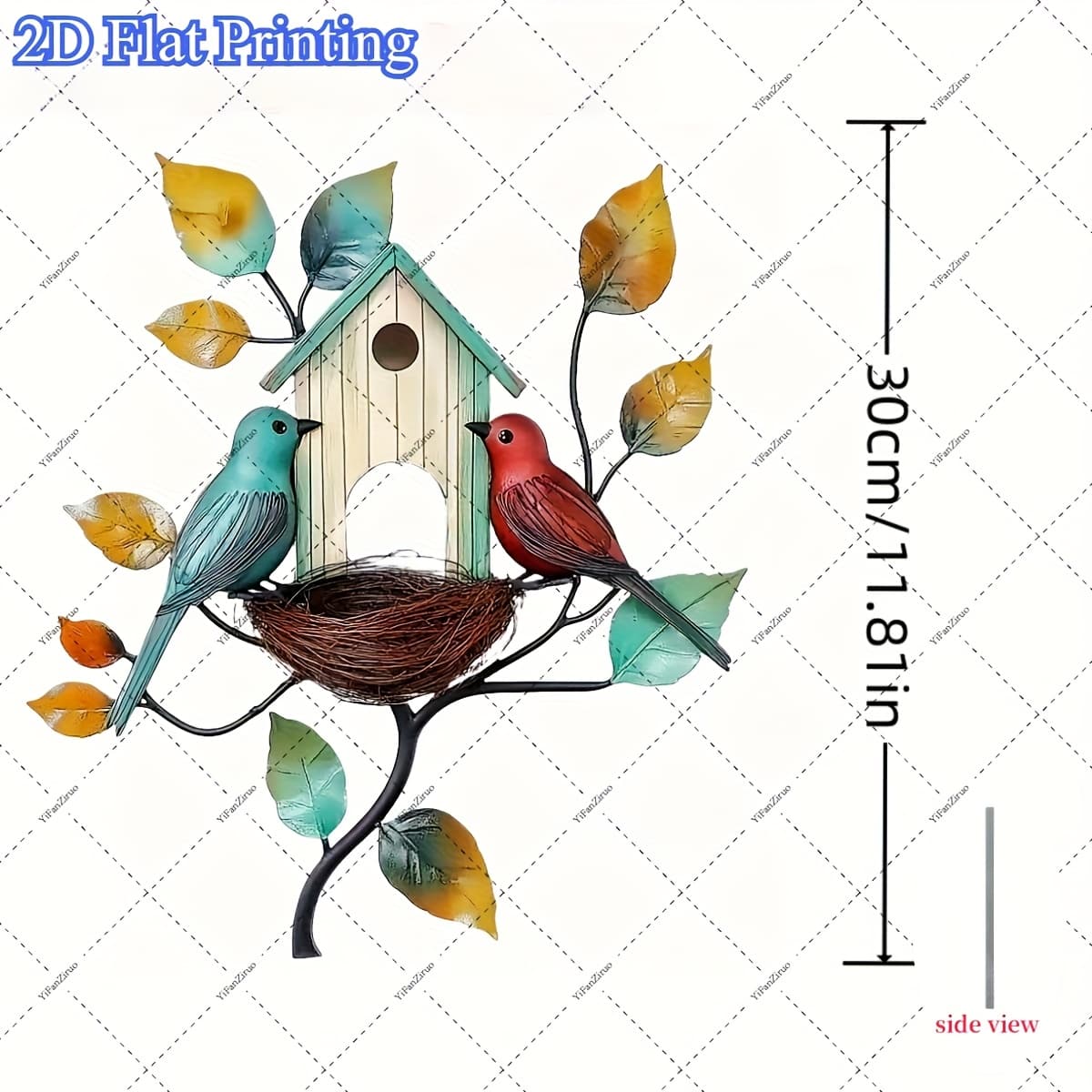 TEMU 2d Flat Printing, 1pc, Minimalist Style And Bird For House Sign Patterns, Wrought Iron Material, Animal Themed Garden Decoration Art, Perfect Gift For Housewarming, Graduating