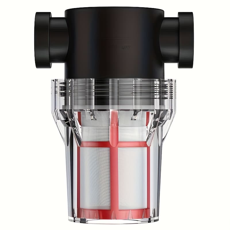 TEMU 1pc Sediment Filter, Water Pipe Filter, Garden Hose Filter Inlet, High-pressure Cleaning Machine Sediment, Transparent Plastic, Used For Garden Hoses, Rvs, And Outdoor Gardening Purposes