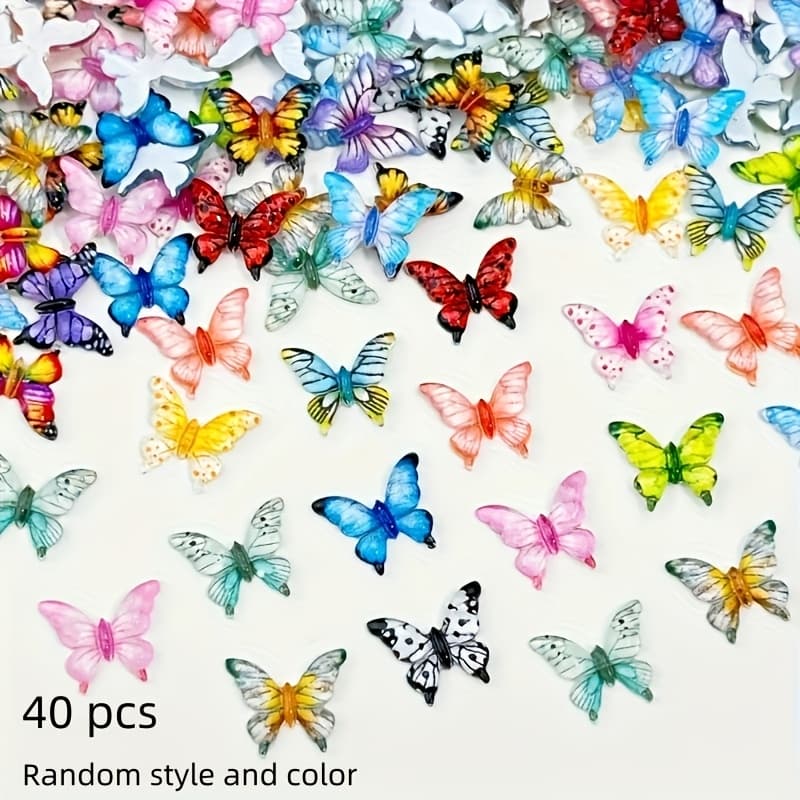 TEMU 40pcs Mini Resin Charms | Nail Art And Crafts | Jewelry Making, Christmas Decorations, Phone Case And Dollhouse Additions, Fairy Garden Decor, Style And Color Are Random