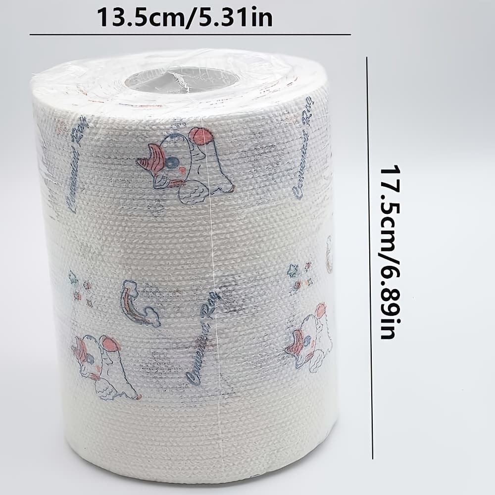 TEMU High Efficiency "200pcs Paper Towels Washable, Wet And Dry, Reusable, Oil-free, Degreased Cloths For Household Cleaning (multiple Patterns) Lazy Rags Kitchen Tissue Party Supplies Paper Towels