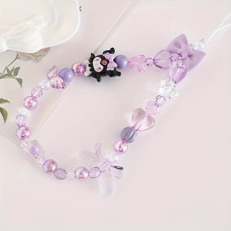 TEMU 1pc Hello Kitty Cartoon Candy Color Phone Charm, Phone Strap Decorative Chain, Kuromi Phone Case Charm Lanyard Decorative Pendant, Exquisite And Simple Decorative Product