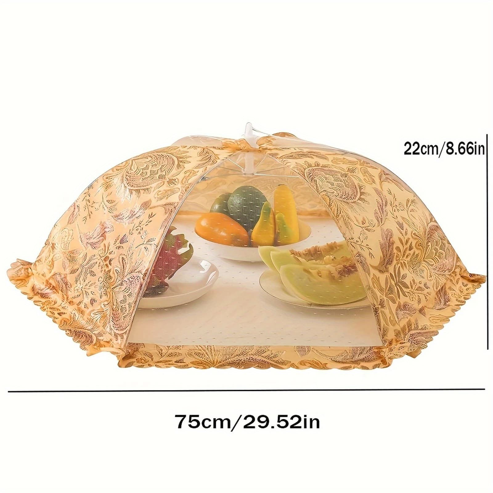 TEMU 1pc Of Collapsible Mesh Food Cover - A Reusable Net That Protects Against Dust For Outdoor Picnics, Indoor Meals, And Fruit , Featuring A Foldable Design For Convenient Storage
