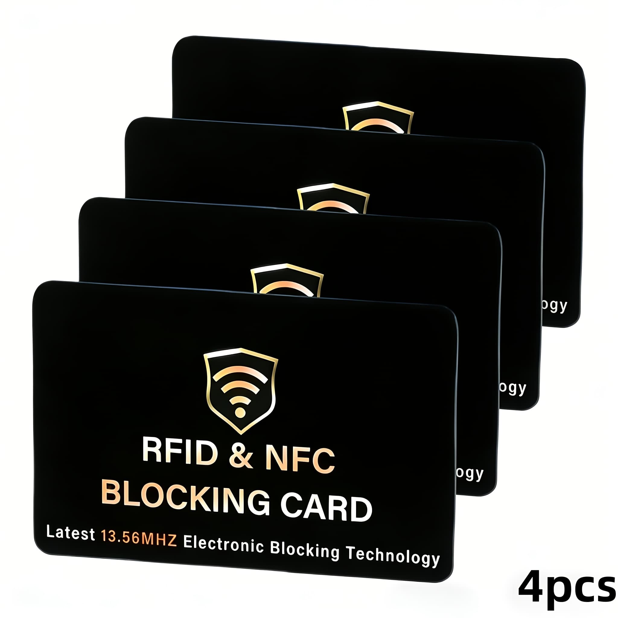 TEMU 4-pack Credit Card Protector Cards – Rfid Blocking Technology, Wallet From Nfc Theft, Guards Debit Cards, Id And Passport
