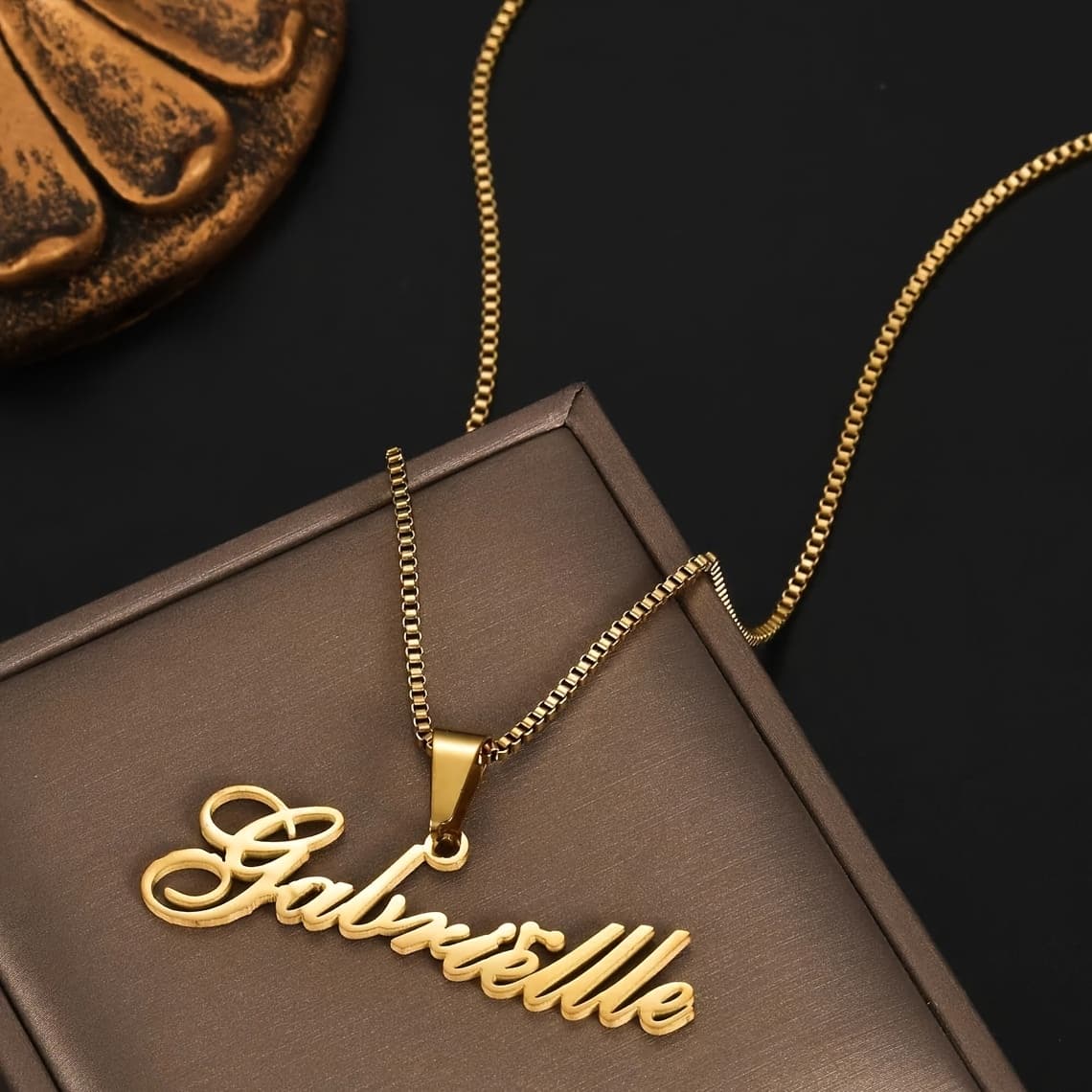 TEMU Chain Name Necklace, 304 304 Stainless Steel Minimalist Fashion Necklace, Personalized Detachable Nameplate Pendant Necklace, Versatile Daily Accessory For Men's And Women's Stylish Jewelry