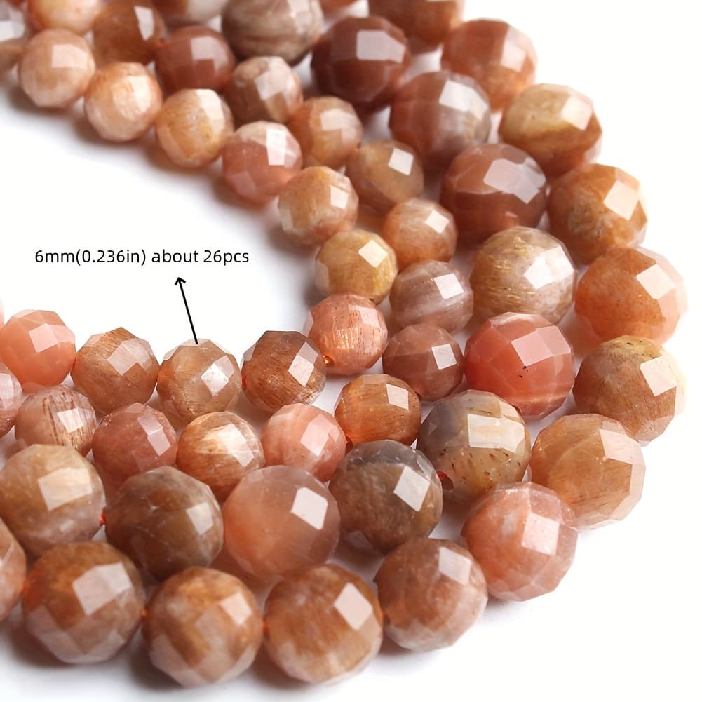 TEMU 21/26pcs Natural Stone High-quality Sunstone Beads Gorgeous Loose Beads For Jewelry Making Diy Charm Bracelet Necklaces Exquisite Handmade Crafts Accessories Men's Gifts
