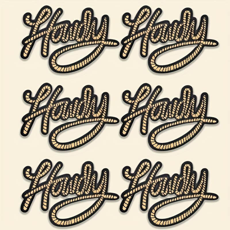 TEMU This Set Includes 6 Embroidered Patches Featuring "howdy" Along With Logo Badges, Perfect For Decorating Jeans, Jackets, And Backpacks, Making Them A Must-have For New Small Businesses