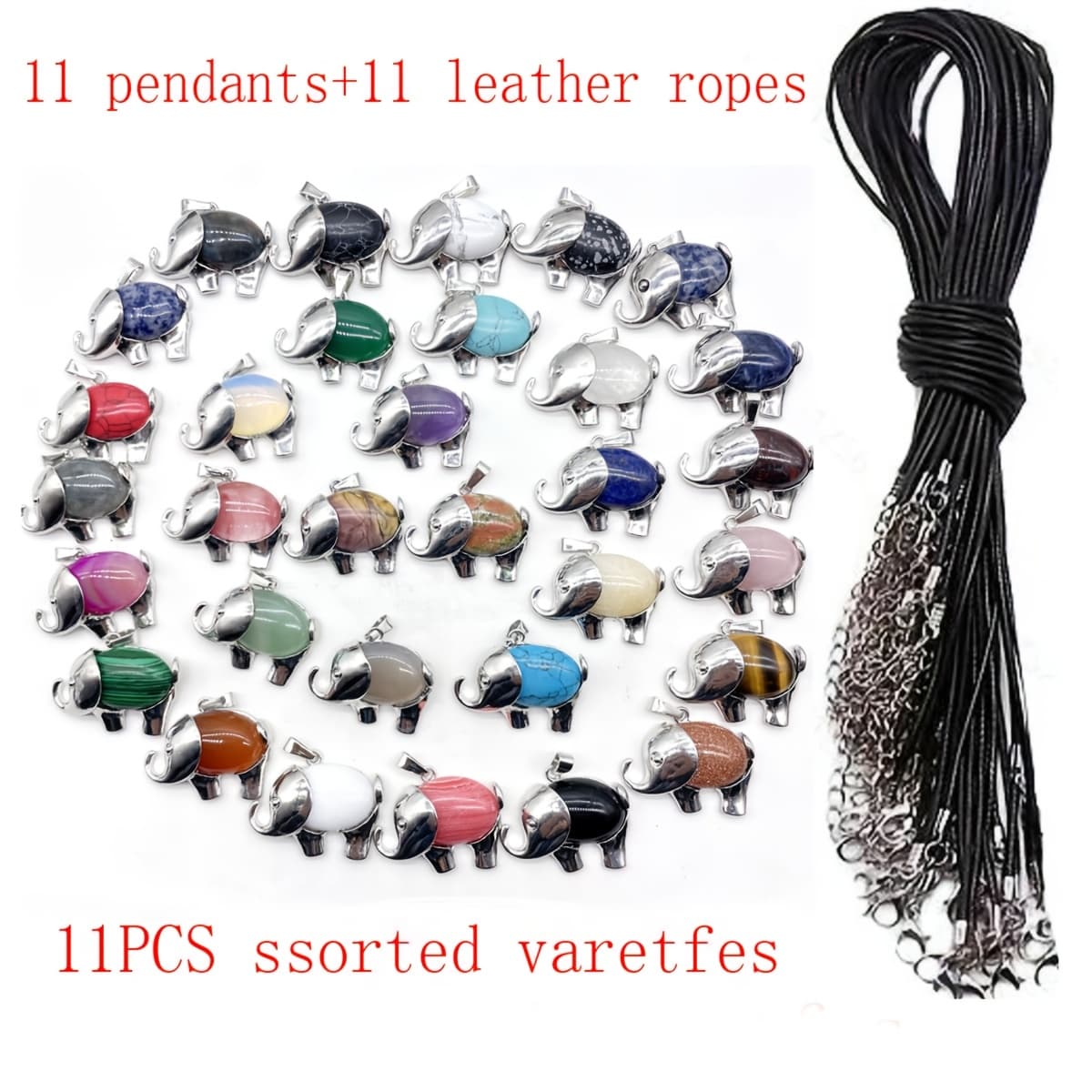 TEMU Pack Of 3/5/11 Random Stones, Cute Pendant, Jewelry Making Necklace, Suitable For Holiday Gifts, Daily Wear, Home Party Decoration