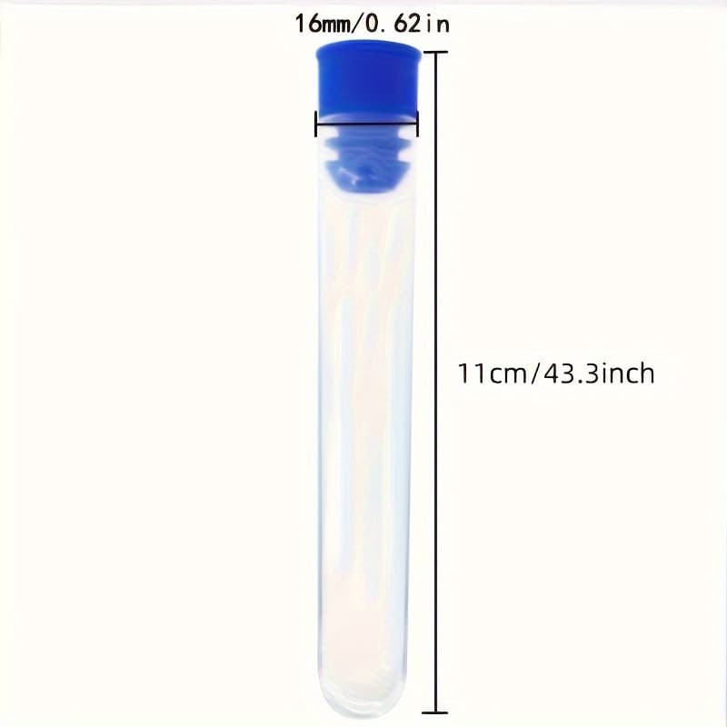 TEMU 100pcs 10ml/16ml Science Party Supplies - Clear Plastic Test Tubes With Lids For Experiments And Treats