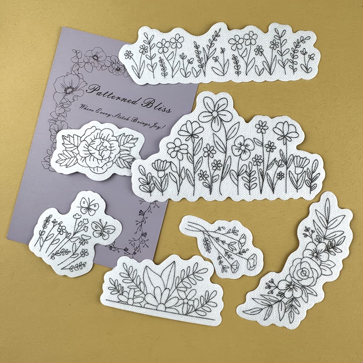 TEMU [hand Embroidery Kit] Water-soluble Hand Embroidery Kit | Washable Embroidery , And Paper For Hand Sewing, Ideal For Diy Embroidery On Denim Jackets, Jeans, Bags
