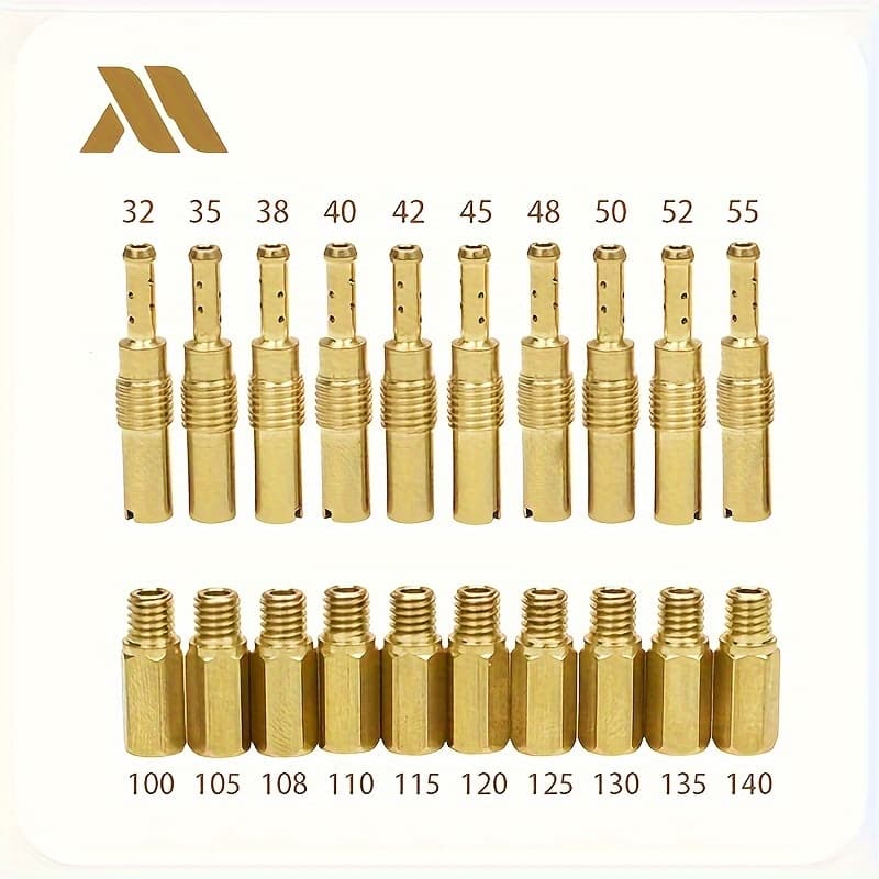 TEMU 20pcs Motorcycle Off-road Carburetor Main/secondary Jet Pwk100-140 Main Jet + 32-55 Secondary Jet Quantity Hole Nozzle Pwk Pwm Cvk Main Quantity Hole Accessories Main/secondary Nozzle