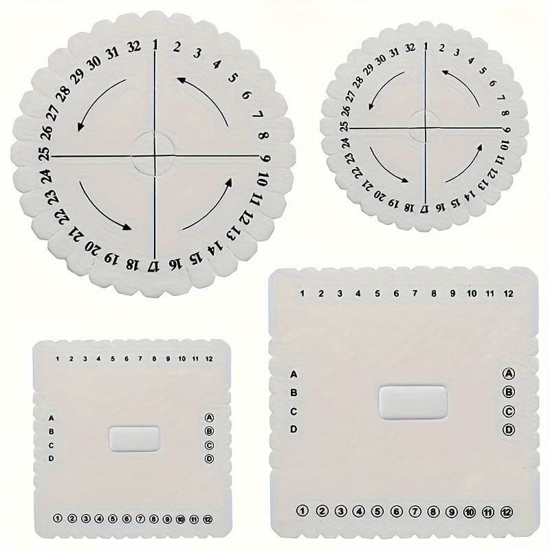 TEMU Making Kit: Beading & Braiding Discs - Round & Square Shapes For Bracelets, Crafts - Durable Handcraft Tools - Ideal Gift For Mom Or Wife