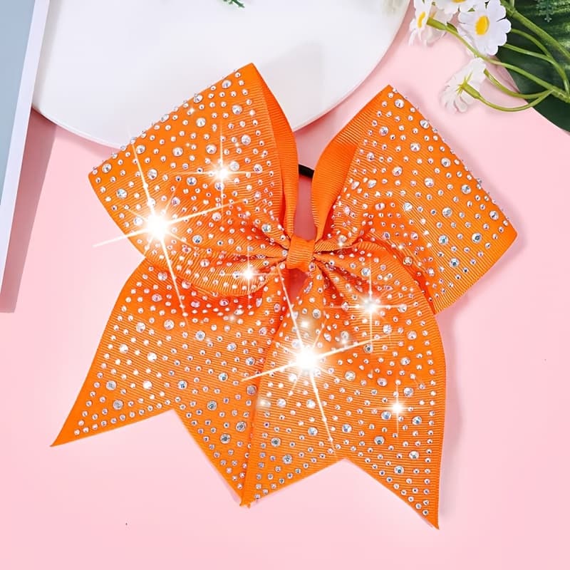 TEMU 7-inch Cheer Bow Hair Tie, High-quality Tuxedo With Bow For School Sports, Holiday Parties, And Daily Wear, Cheer Bow, Cheer Bow Hair Accessory
