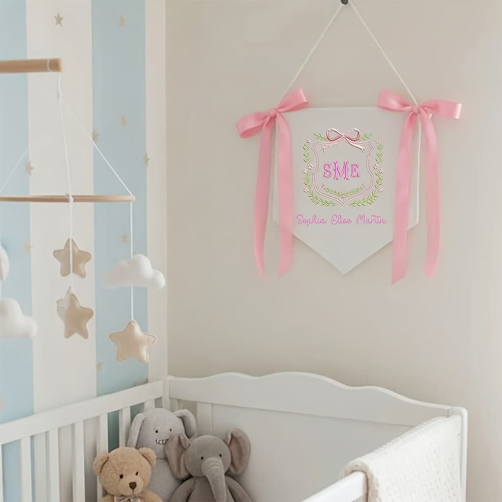 TEMU Custom Banner, Welcome Banner With Floral , Bows Banner, Hospital Door Sign, Shower Gifts, Gifts