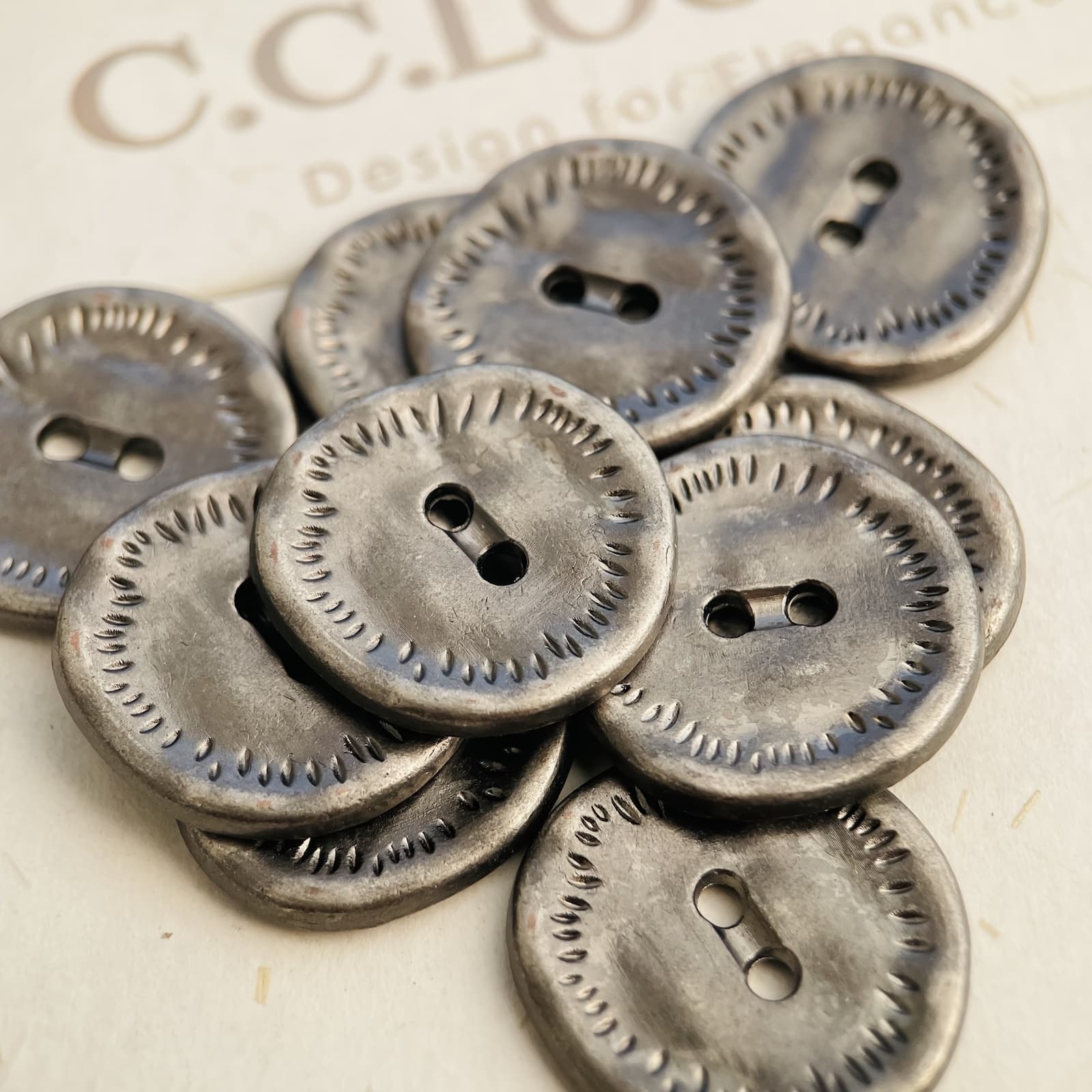 TEMU [vintage Sewing Buttons] 10pcs Bronze & Silvery Vintage Metal Sewing Buttons |18mm Handmade Design For Clothing, Hair Accessories, Bags, Belts, Hats, Scarves, And Home Textile Decorations