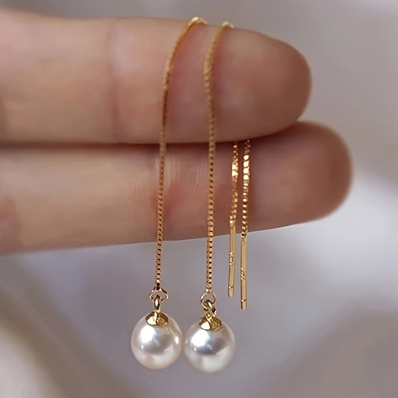 TEMU 1 Pair Of Women's Fashion Dangle Earrings, Elegant Minimalist Pendant Earrings, Women' Casual Party Accessories Wedding Jewelry