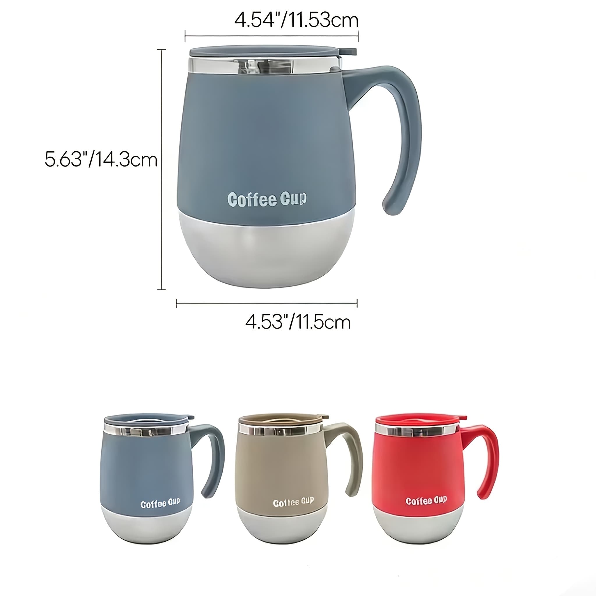 TEMU 2pcs (mug And Lid) 304 Stainless Steel Vacuum Insulated Coffee Mug With Lid - 18.81oz Thermal Cup For Hot And Cold Drinks, Beverages Hot/cold For Hours