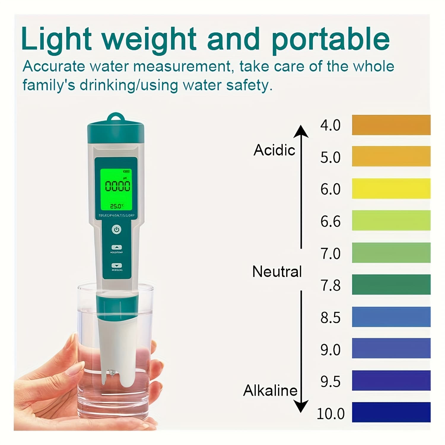 TEMU Pool Salt Tester Ph And Salt Meter For Saltwater Pool Ph And Digital Tester 7 In 1 Salt Meter For Swimming Pools Hot Tubs And Swim Spas
