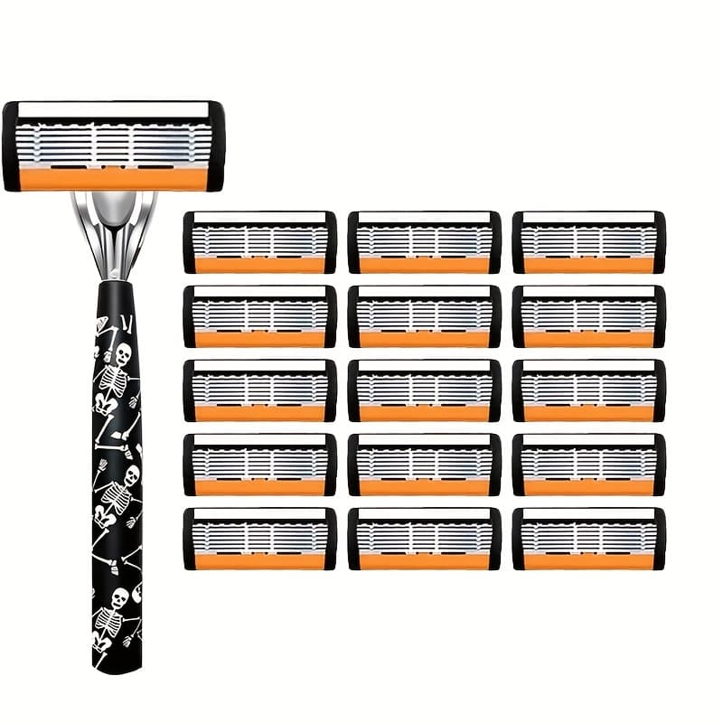 TEMU High-end Manual Razor For Men, Featuring 7-layer Stainless Steel , A Metal Non-slip Handle, And A That Works Well. An Gift For Men