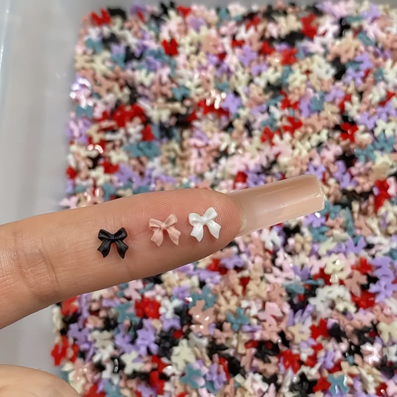 TEMU 100/300 Adorable Solid Mini Resin Bows In Colors, Ideal For Nail Art And Crafts