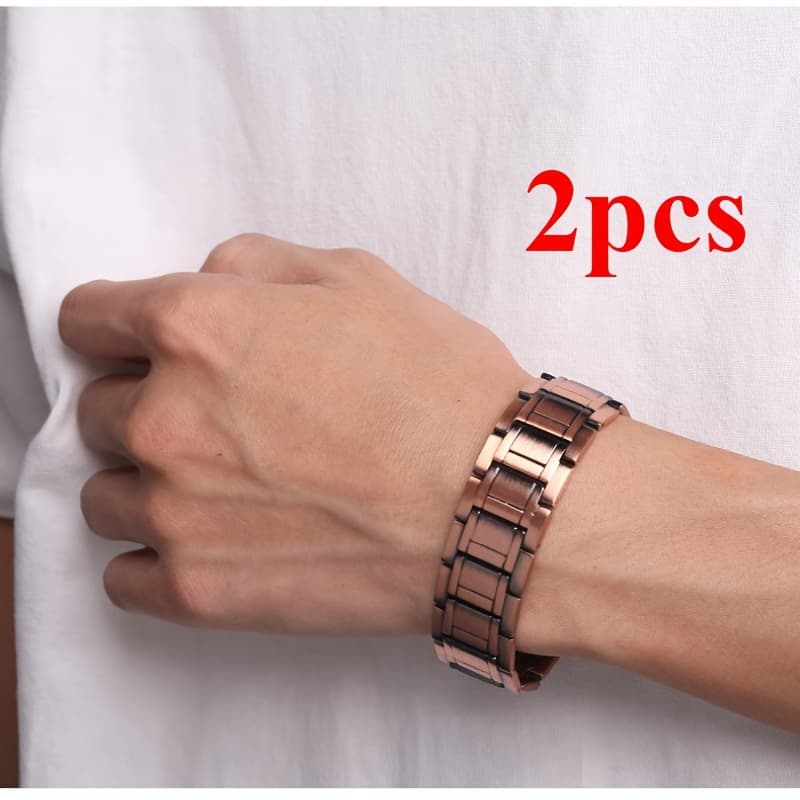 TEMU 's Copper Bracelets, 3x Magnetic Bracelet, With 3500 Magnet, Adjustable Size, With Sizing Tool, Father's Day Gift