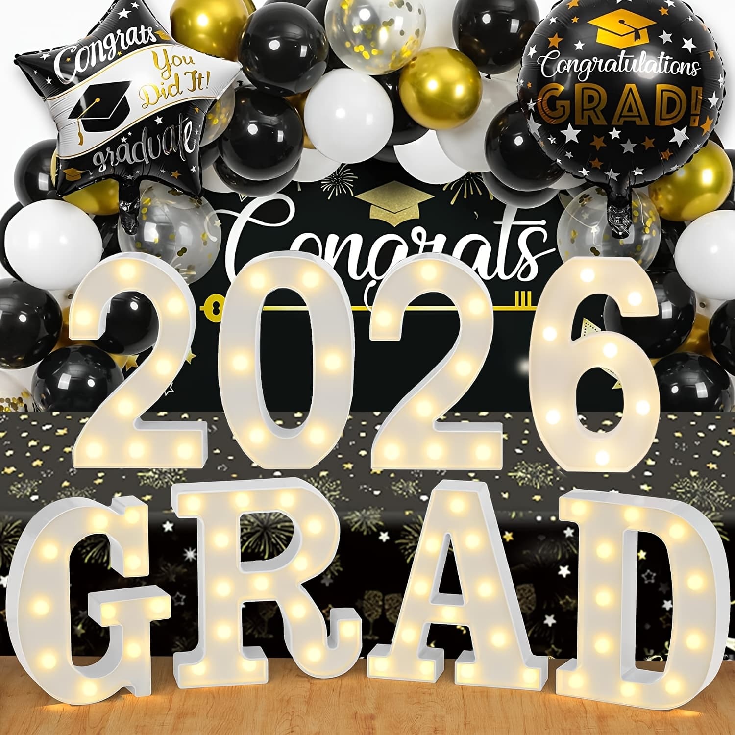 TEMU Graduation Decorations 2026-8 Led Long Marquee Light Up Letters 'grad 2026' - Graduation Party Decor For Graduation, Class Of 2026 Ornaments Sign For Wall Table Centerpieces Decor Party Supplies