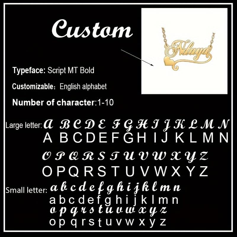 TEMU Personalized Custom Name Necklace Made Of 316l 316l Stainless Steel, Featuring A , Jewelry With Lettered Golden Nameplate Pendants In Styles, A Fashionable Classic Gift For Men's Collars