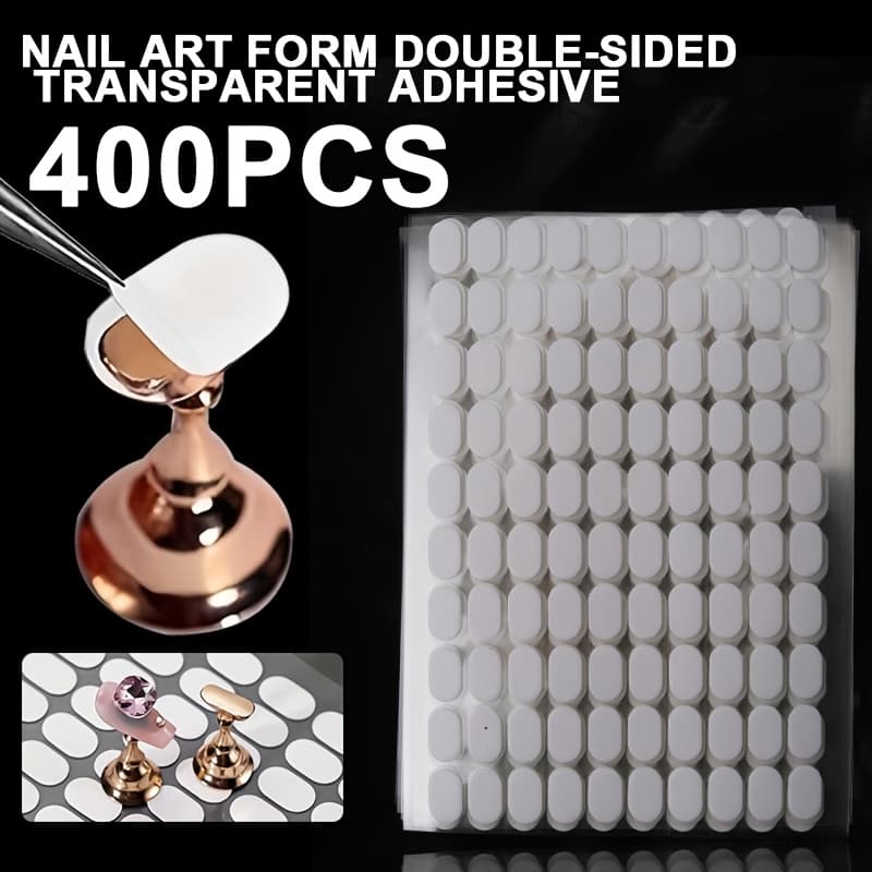 TEMU 400pcs Transparent Double-sided Nail Tips Suitable For Nail Art, Salon Practice & Display, Clear Pvc With -and-stick Design, Easy Application For Nail Extensions, Spring-themed Durable For &