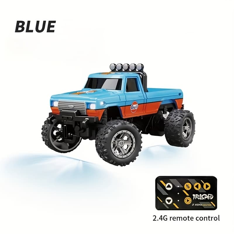 TEMU Mini Rc Truck, Scale Monster Truck Car With Lights, 2.4ghz, Mini Alloy Monster Truck Rc, Speed/steering Adjustable