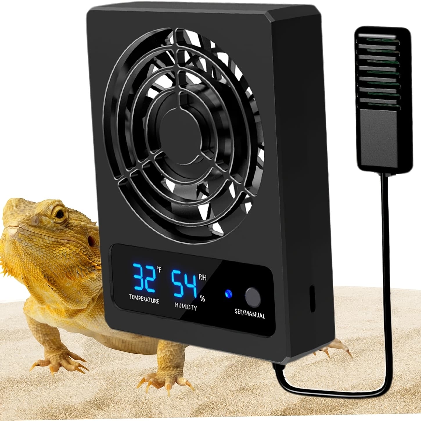 TEMU Smart Reptile Habitat Climate Controller - Digital Thermometer/hygrometer + Auto Dehumidifier & Ventilation Fan With Alarm For Terrariums/vivariums (rainforest & Desert Environments)