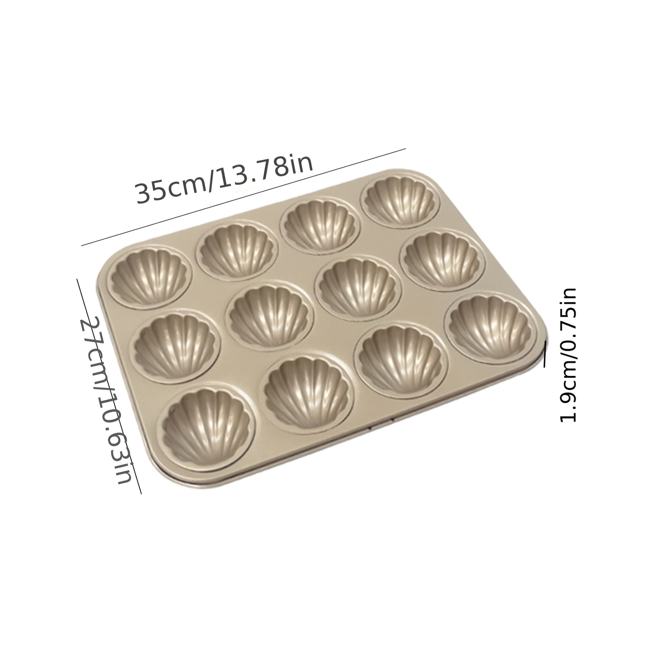 TEMU 6 Or 12 Madeleine Cake Mold - Heavy-duty Metal Baking Pan, Elegant Shell Design, Surface Perfect Round Corners, Easy To Release And Clean - Suitable For Home, Professional Chefs, Halloween