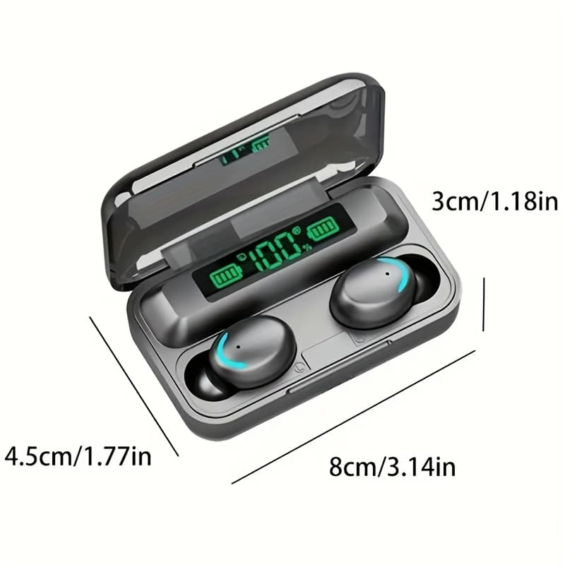 TEMU 2 Sets Of New Wireless Headphones With Display, Stereo, Sports Headphones, Ergonomic Headphones With Touch Control, Suitable For Daily Use, Sports,
