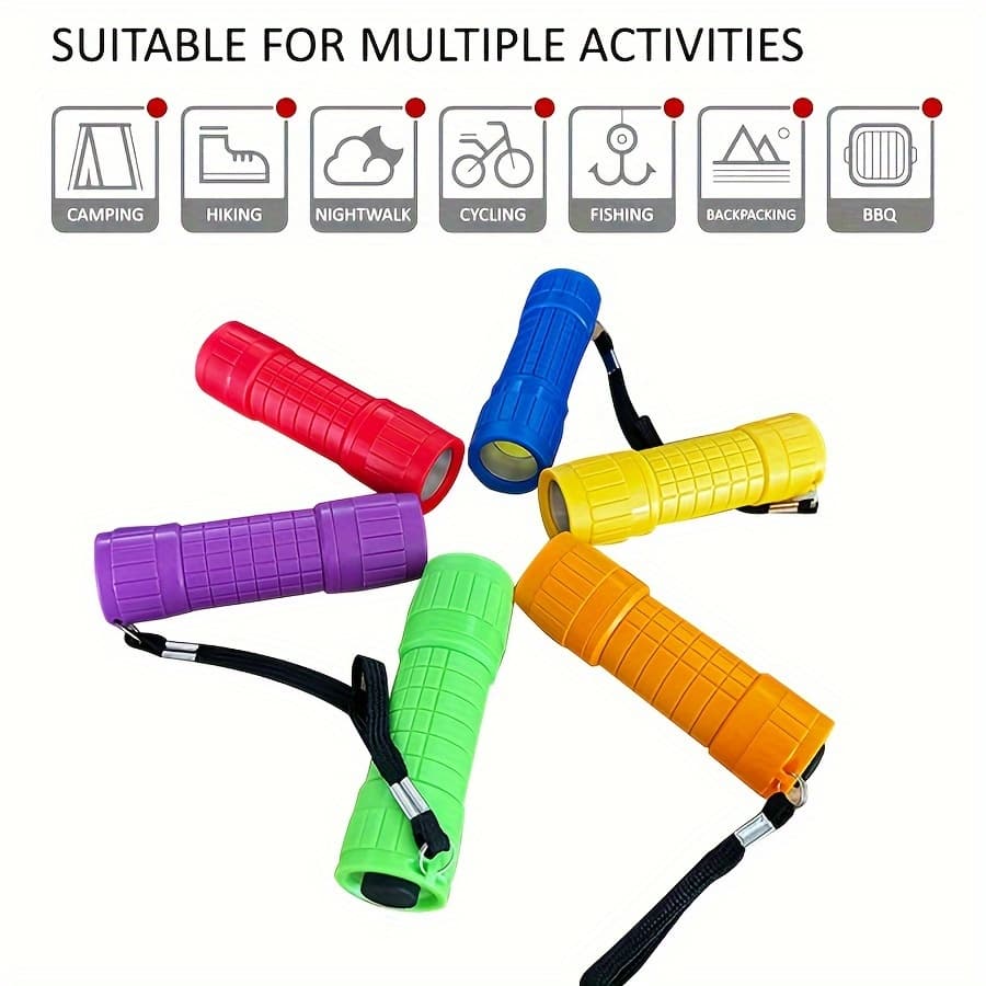 TEMU Small Mini Flashlight Set, 6-pack Cob Led Handheld Flashlight, 18* Aaa Battery