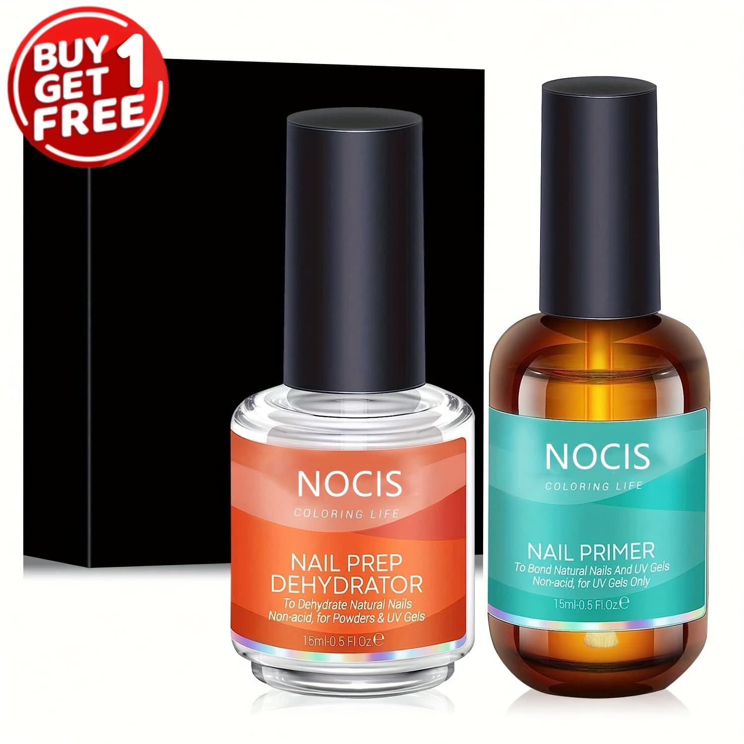 TEMU Nocis Gel Nail Polish Primer, Acid Free Prep Dehydrate & Primer, 15ml Nail , Air Dry Bonding Primer For Acrylic Powder Nail Supplies Set - Unscented,, Adult Age