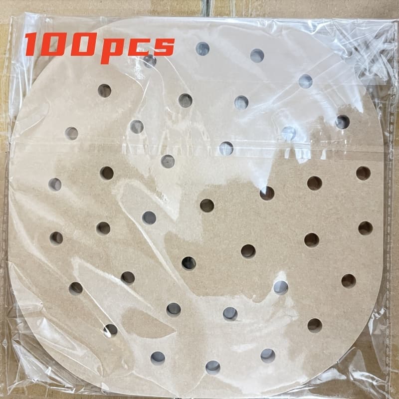 TEMU 200/100pcs Heavy-duty Perforated Disposable Air Fryer Liners, Easy Clean Kitchen Essential Paper For Family And Christmas