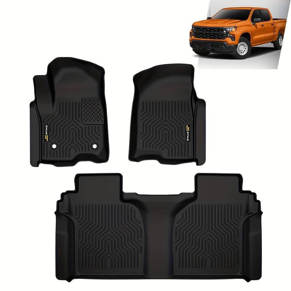 TEMU Tpe Floor Mats Liners Fit For Silverado For Sierra 1500 For 2500 For 3500 19-25