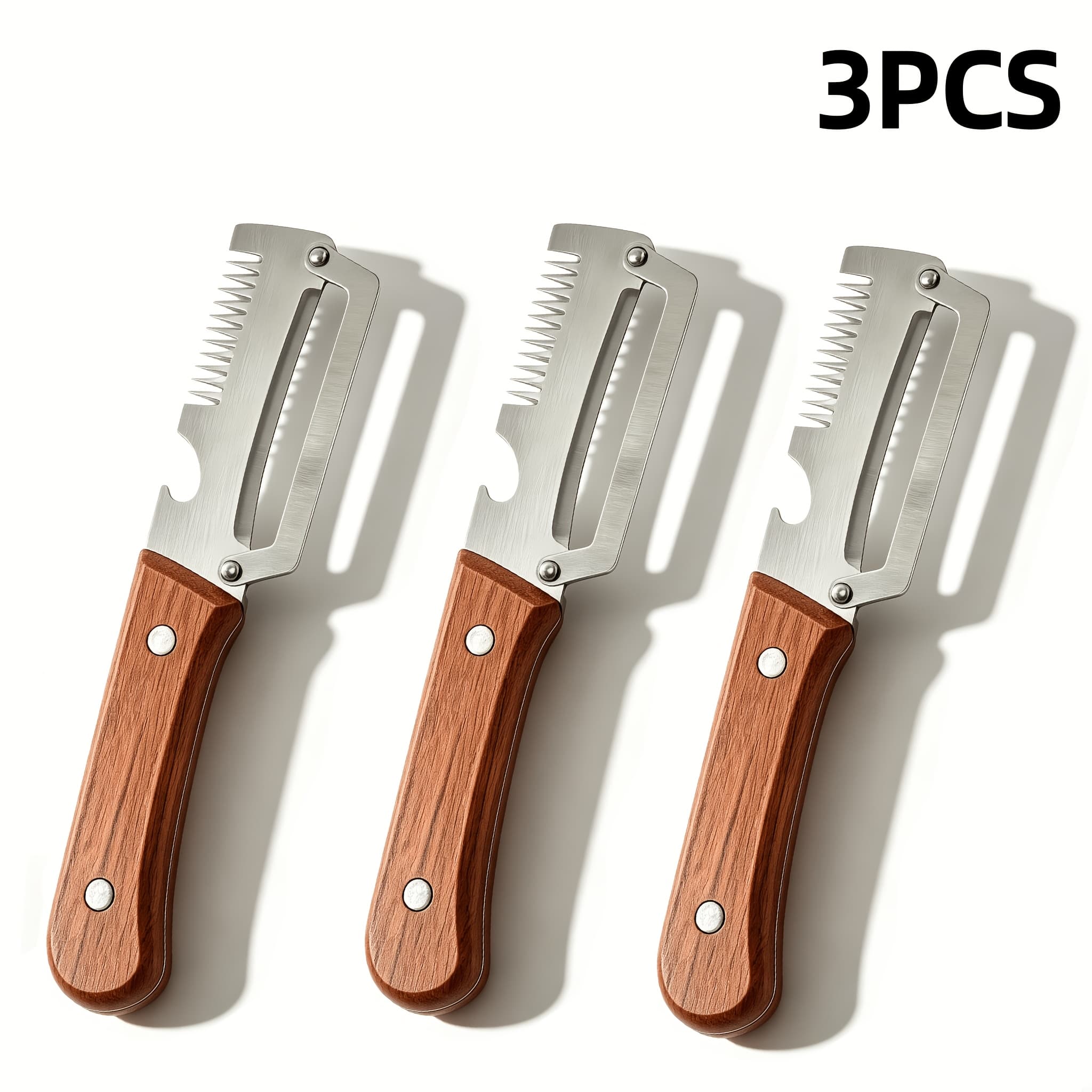 TEMU 3pcs 3in 1 Multi- Function Peeler Vegetable Cutter Onion Slicer Sugarcane Pineapple Cabbage Peeling Tool Hard Skin Scraper Kitchen Gadgets For Fruit Vegetable Preparation