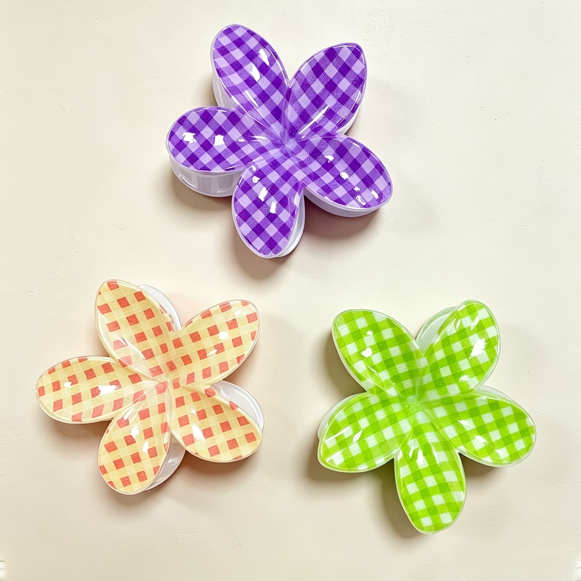TEMU 3pcs Egg Flower Hair Clips, Hair, Durable Thickened Spring, Easy To Secure Thick Hair, Quick Updo Foy Days, Versatile, Elegant, And Hair Accessories