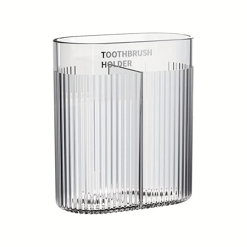 TEMU 1pc Modern Wall-mounted Toothbrush & Toothpaste Holder - No Drill, Space-saving Bathroom Organizer,storage Bins For
