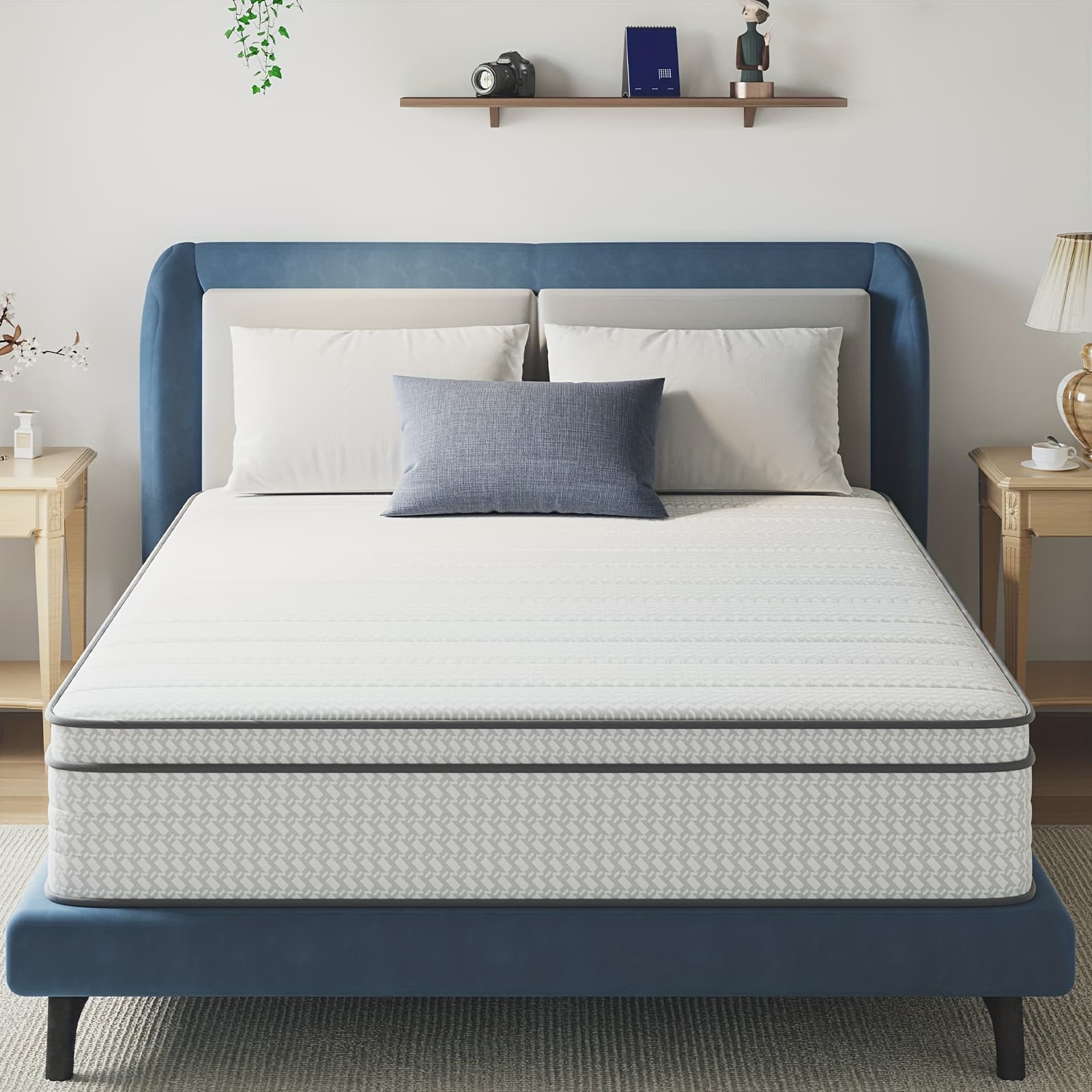 TEMU Avenco 6/8/10/12/14 Inch Memory Foam Hybrid Mattress With For Deep Sleep, Medium Firm Support, Motion Isolation, Breathable Cover