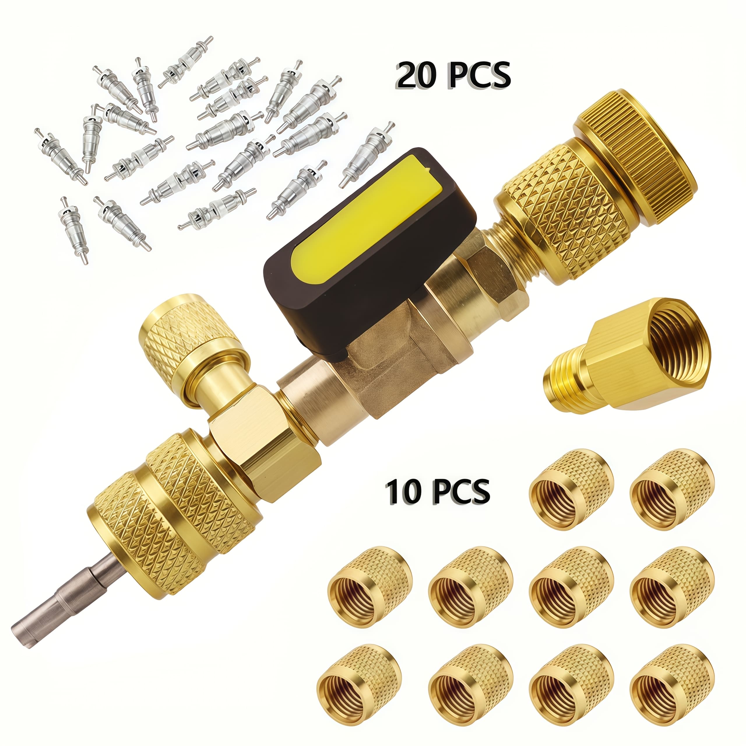 TEMU Leak-proof Hvac Valve Core Remover Set With 1/4" Sae Adapter - Essential Ac Repair Tool For R22, R12, R407, R404, Systems