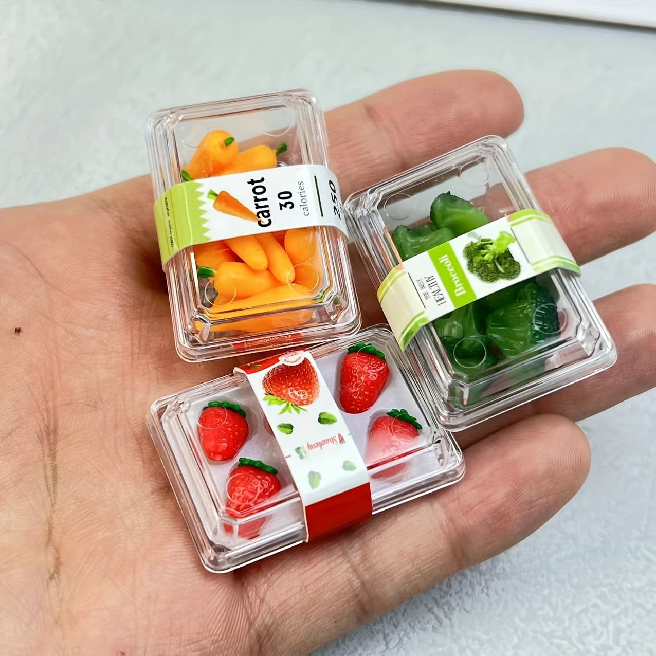 TEMU Diy Miniature Fruit & Vegetable Set - 1/ 6 & 1/ 12 Scale Dolls, Ideal Gift For , Handcrafted Food Play Accessories
