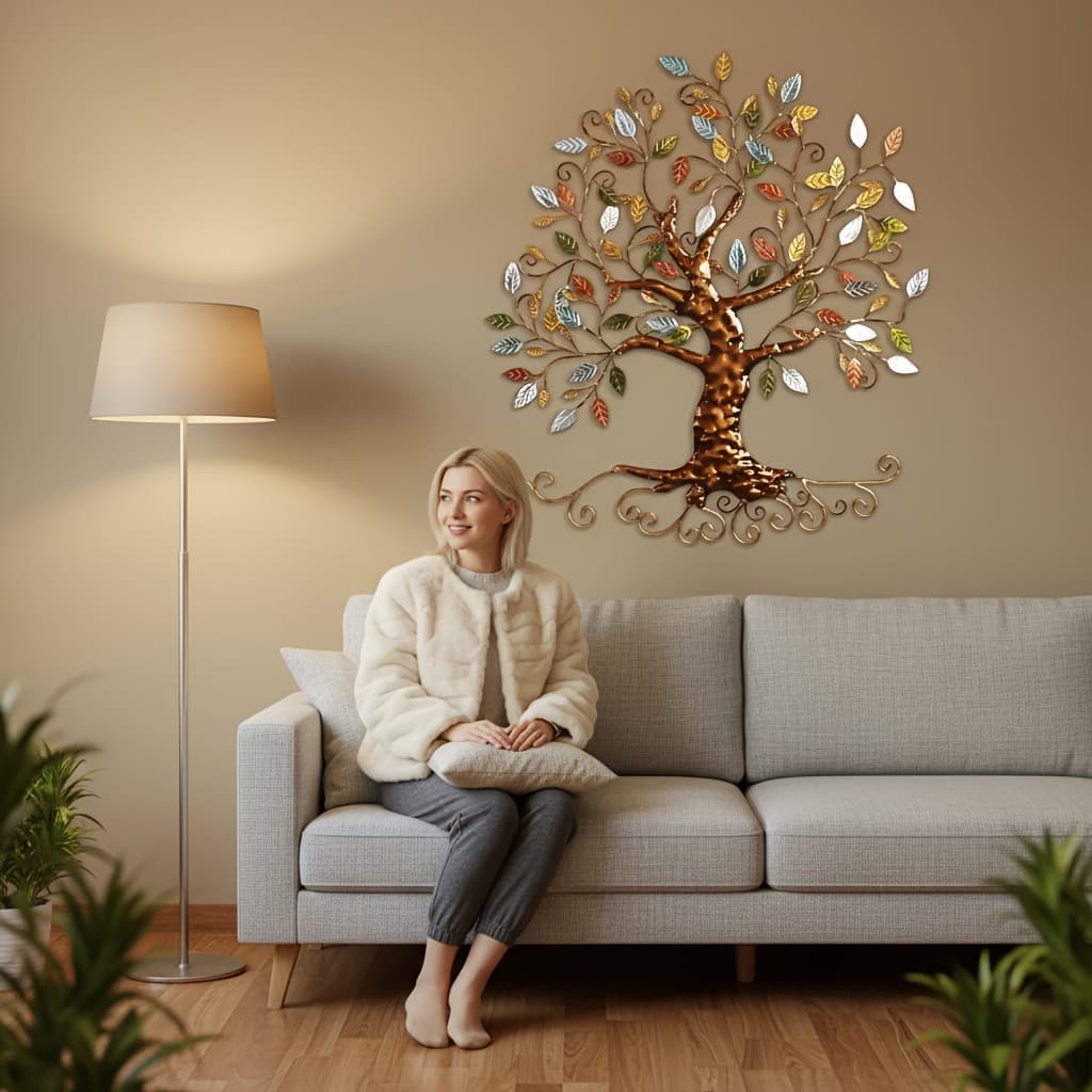 TEMU 1pc Tree Iron Wall Hanging, Retro Iron Wall Hanging, Perfect Decoration For Living Rooms, Bedrooms, Offices, Dining Rooms, And Corridors, A Atmosphere. Easy To Hang