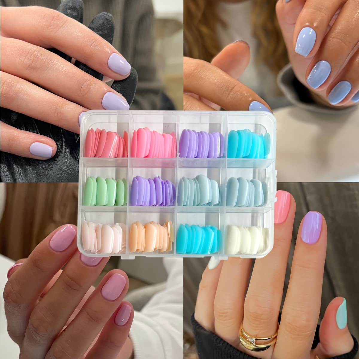 TEMU 288pcs Of Mixed Short Press-on Nail Tips For And Ladies - Suitable As A Gift