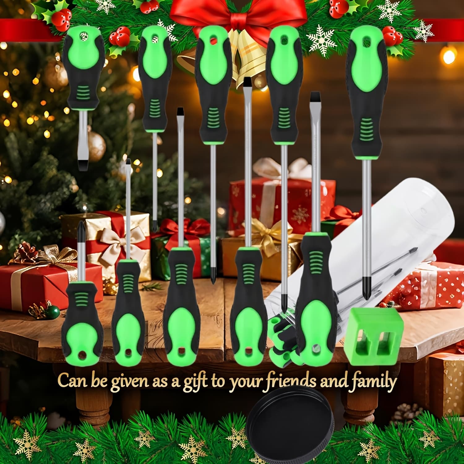 TEMU Magnetic Screwdriver Set With Casing, Including Slotted, Cross, Hexagonal, , Torx And Precision , Demagnetization Tool, Men's Tool Professional Anti Slip Screwdriver Set