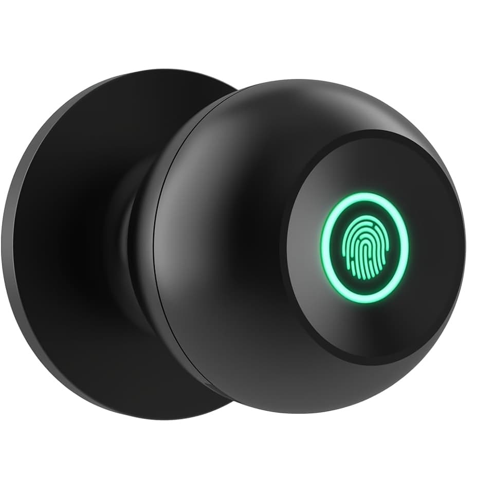 TEMU Smart Door Knob With Fingerprint Scanner, App & Physical Key Entry - Smart Suitable For /office, Rechargeable Battery, Cylinder Specification, Entrance/passage/privacy