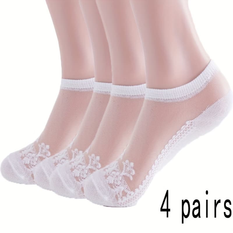 TEMU Four-pack Summer Breathable Thin Transparent Stockings, Comfortable And Lightweight, Attractive And Transparent